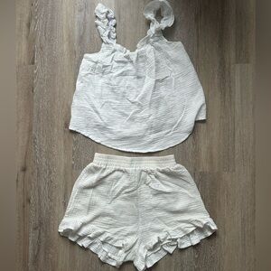 SHEIN White Textured Sleep Set